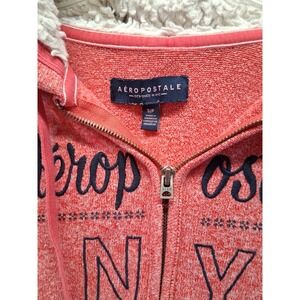 Aerospotale Women Full Zip Hoodie Sweater Red Size S/P Sherpa Lined Hoodie